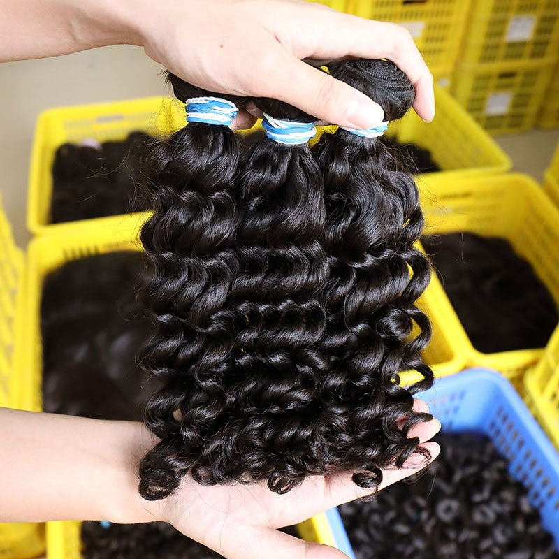 MRS Virgin Deep Wave Unprocessed Human Hair Bundles 1 pc